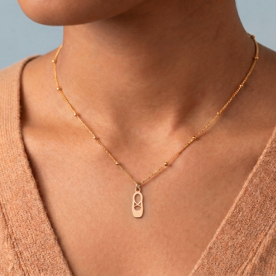 Ballet Slipper Charm Necklace