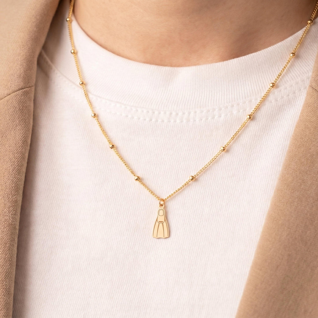 Scuba Diver Flipper Charm Necklace