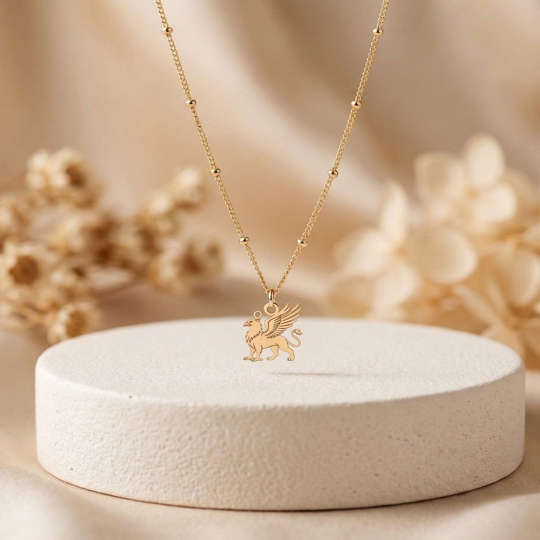 Winged Griffin Charm Necklace