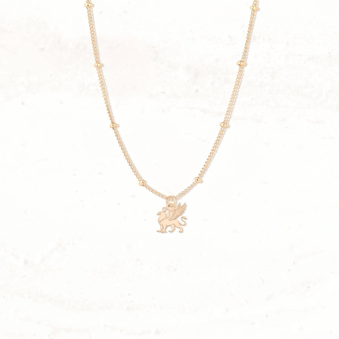Winged Griffin Charm Necklace