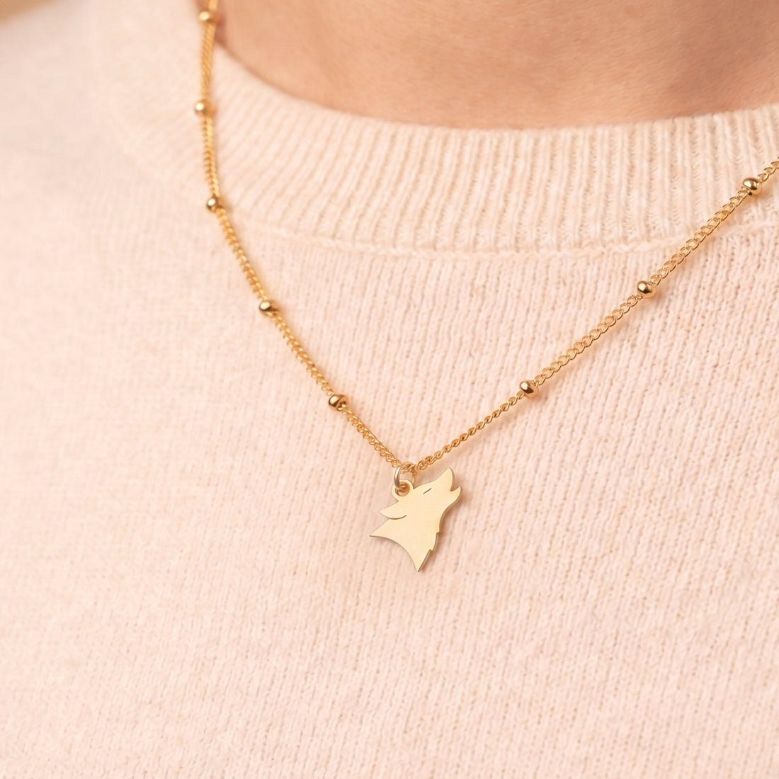 Howling Wolf Charm Necklace