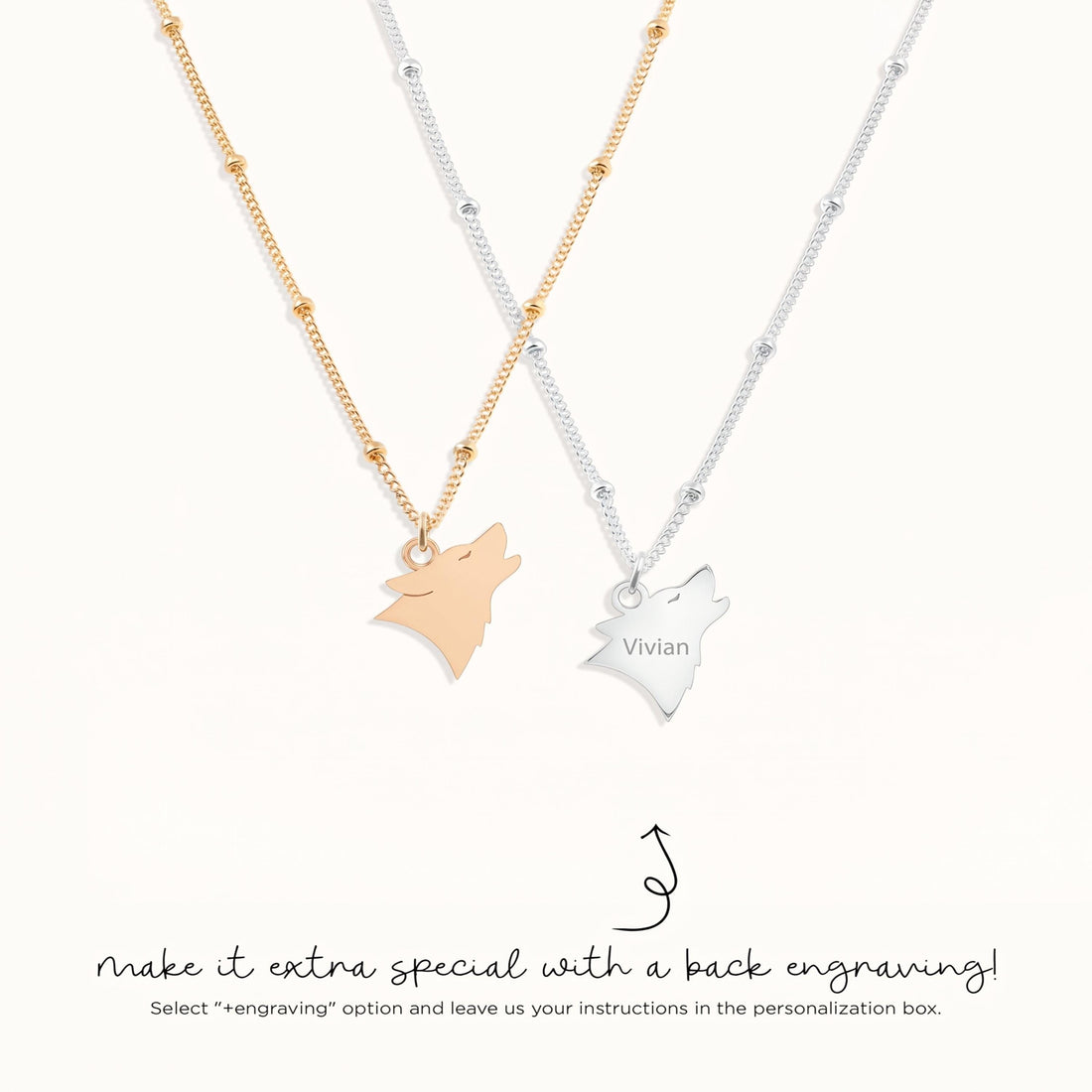 Howling Wolf Charm Necklace