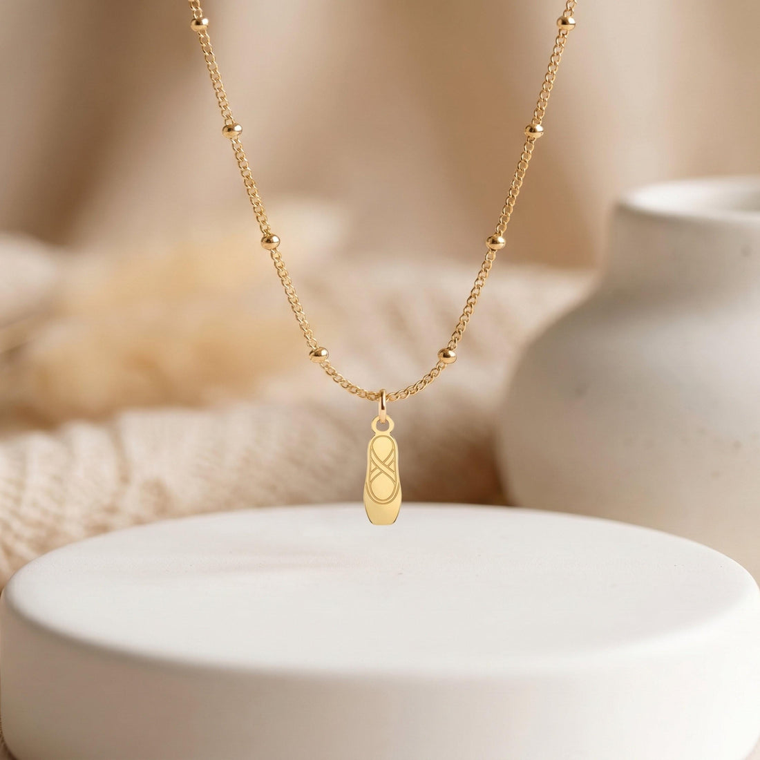 Ballet Slipper Charm Necklace