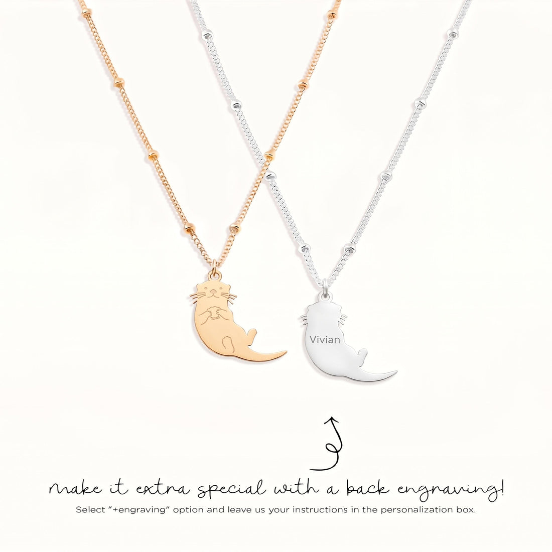 Otter Charm Beady Necklace
