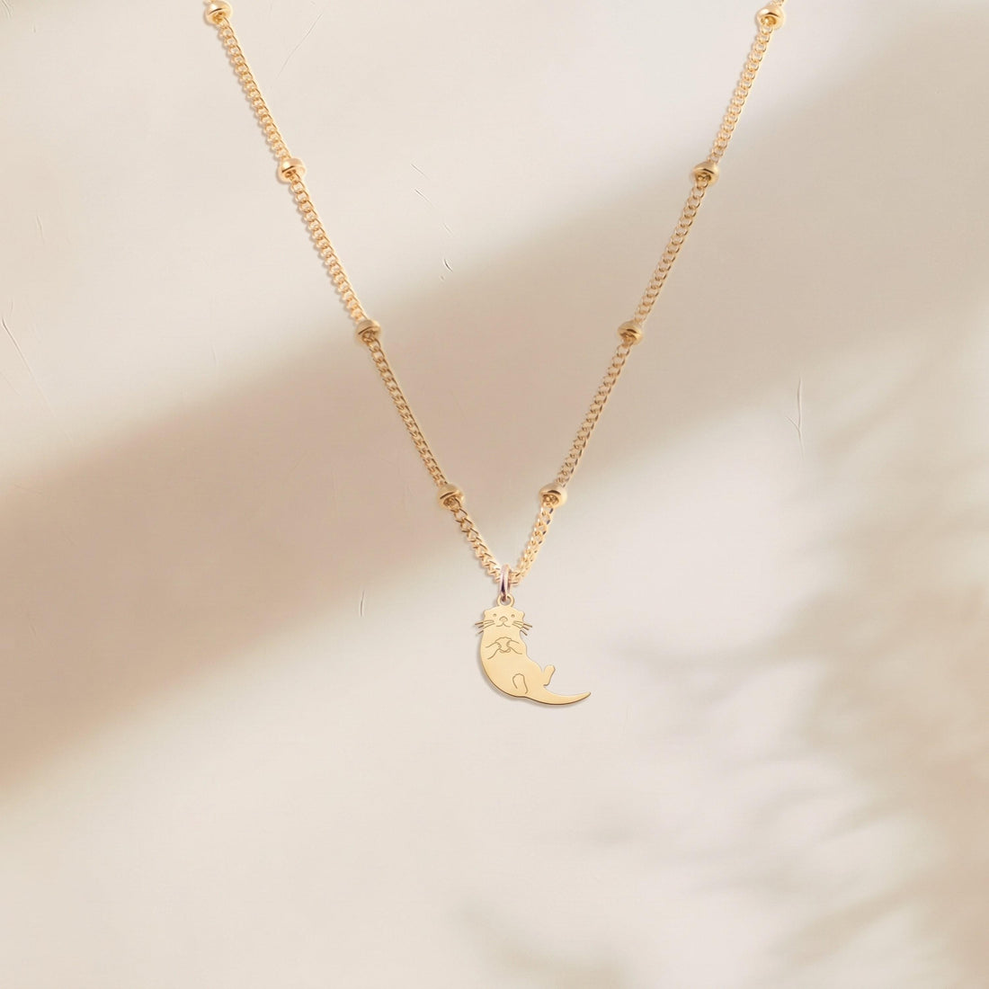 Otter Charm Beady Necklace