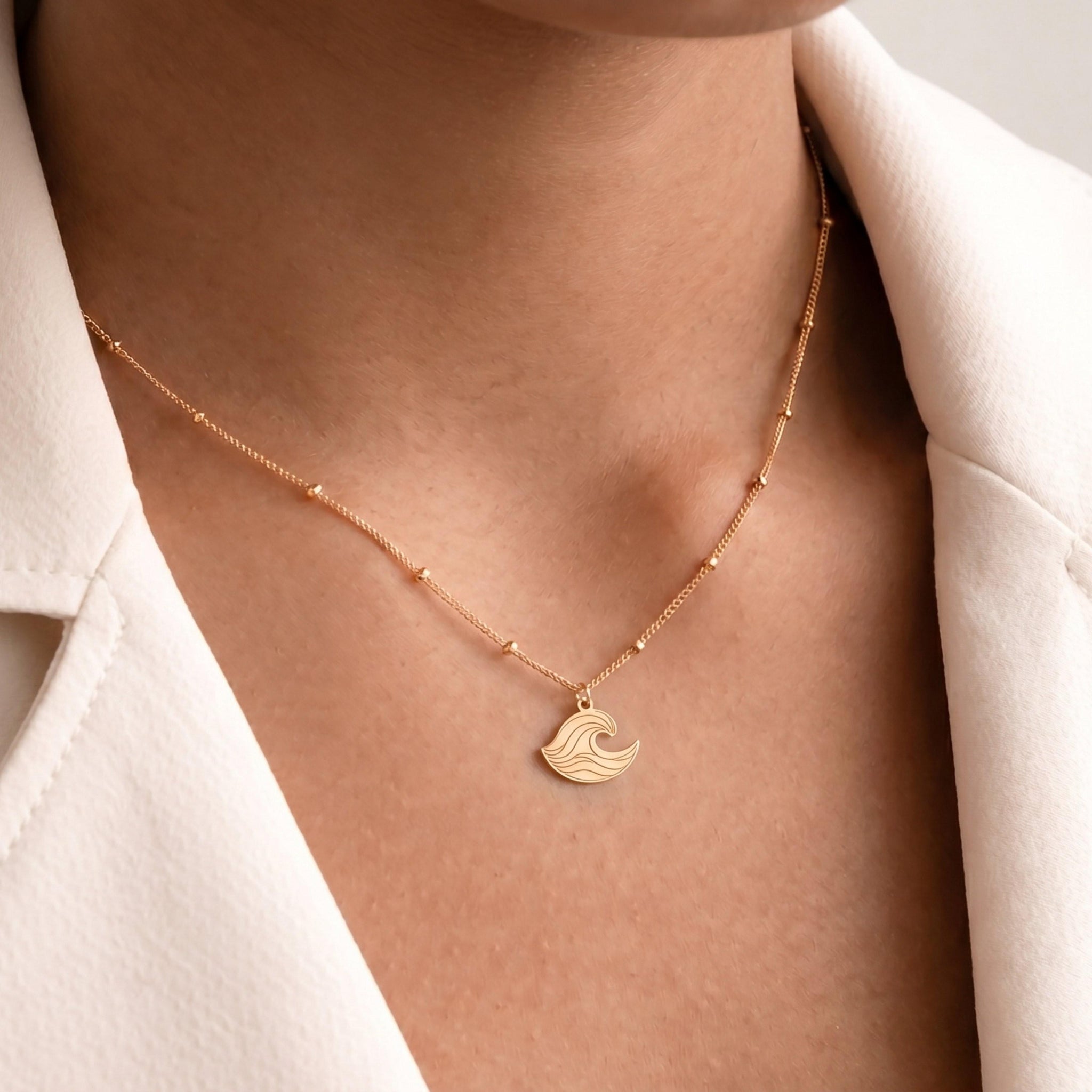 Ocean Wave Pendant Necklace