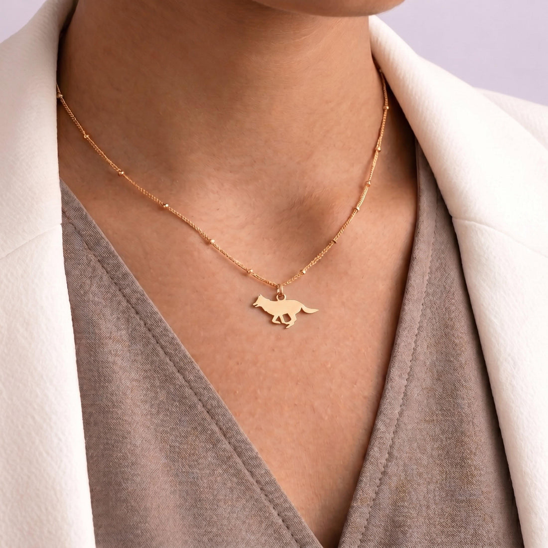 Running Fox Beady Necklace