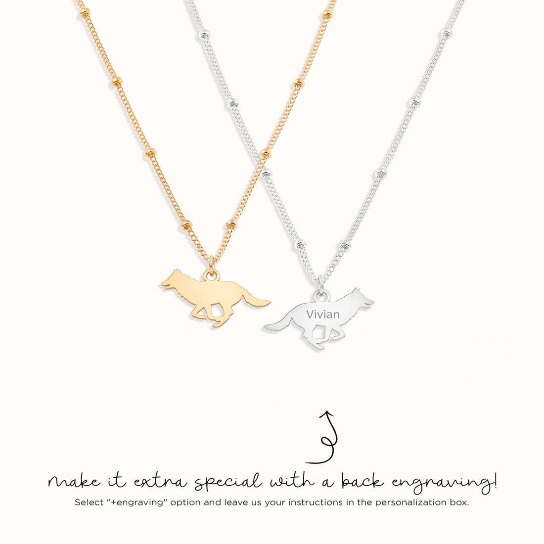 Running Fox Beady Necklace
