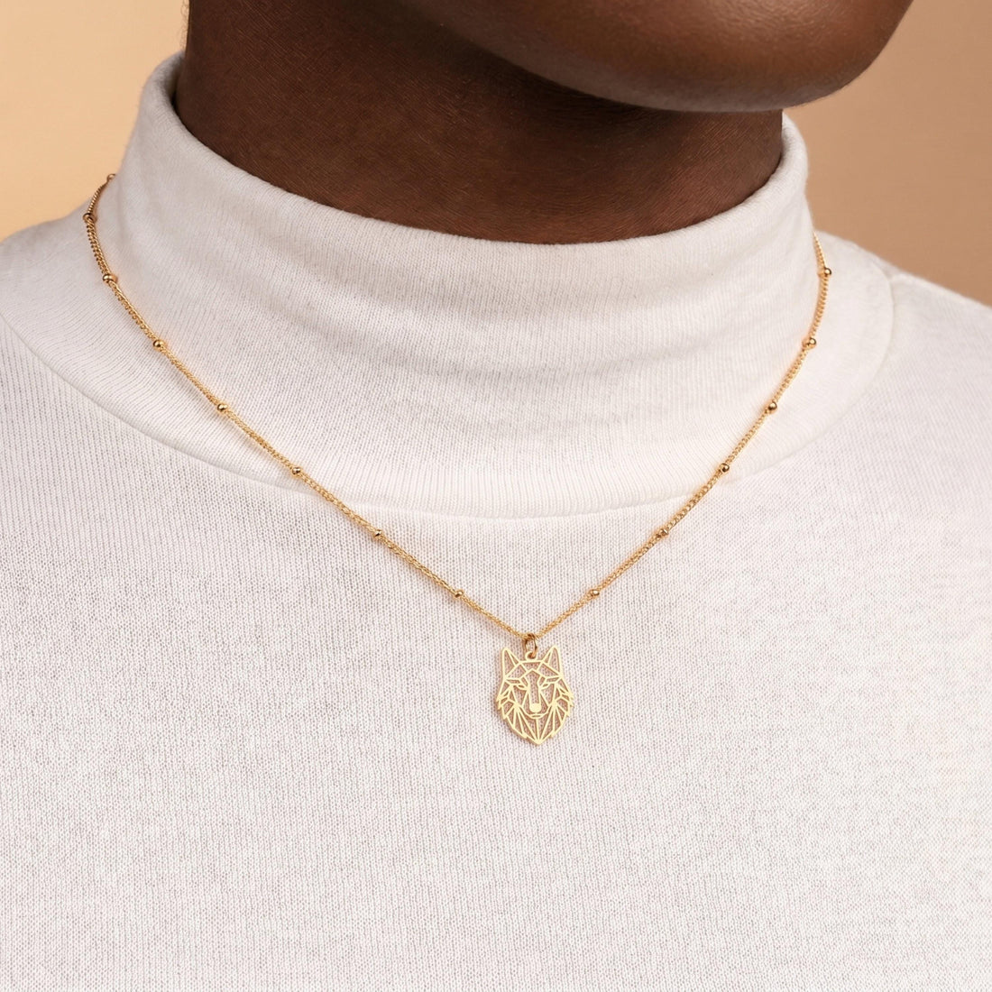 Wolf Head Charm Necklace
