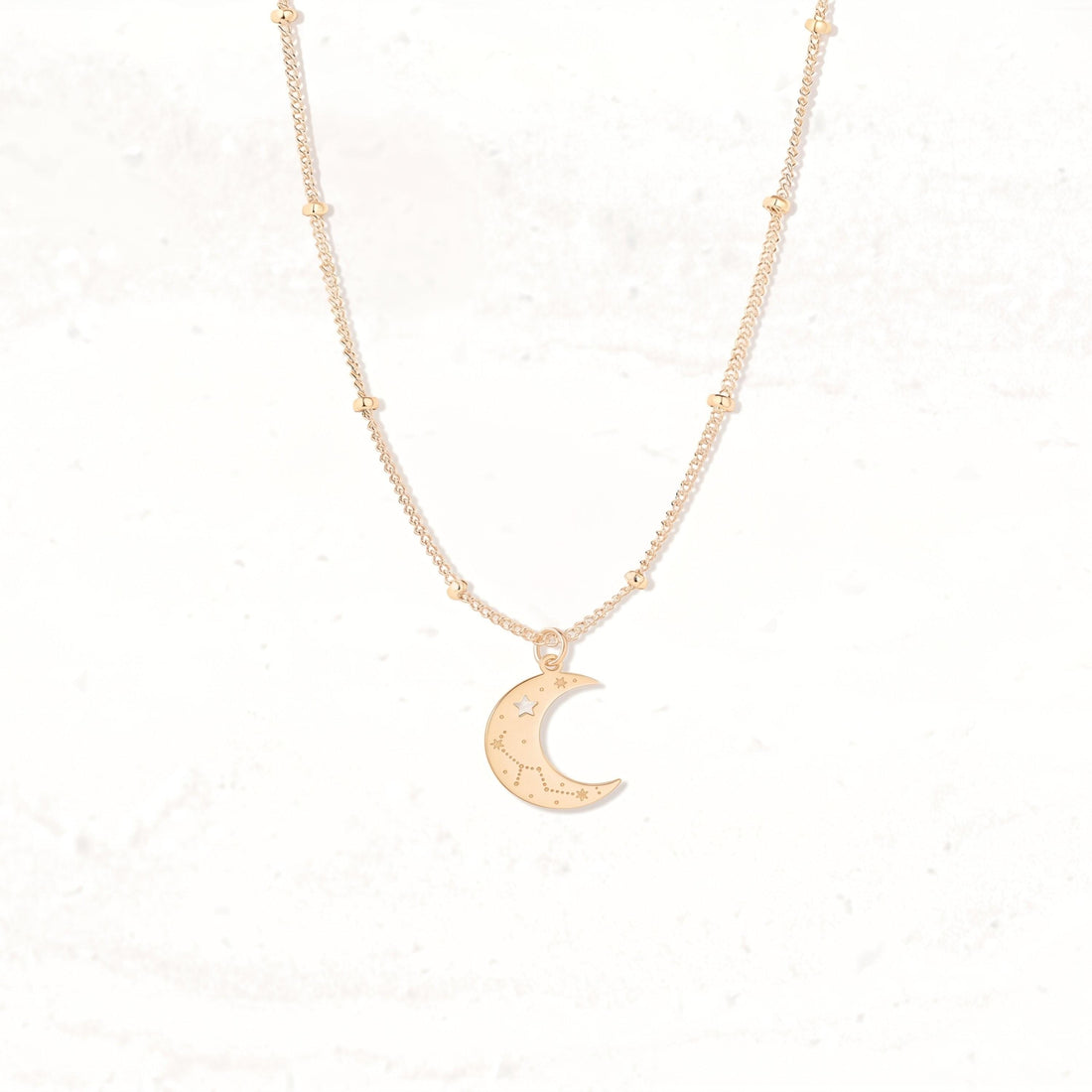 Crescent Moon Beady Necklace