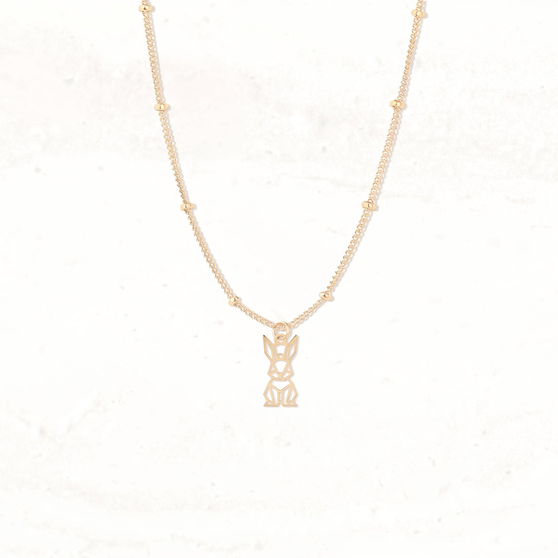 Sitting Rabbit Beady Necklace