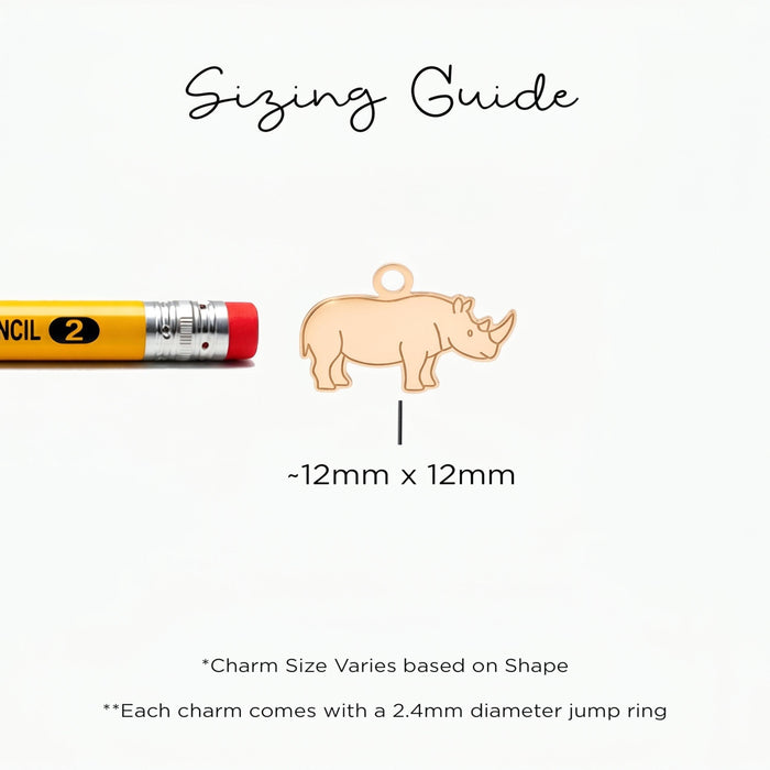 Standing Rhino Charm Necklace
