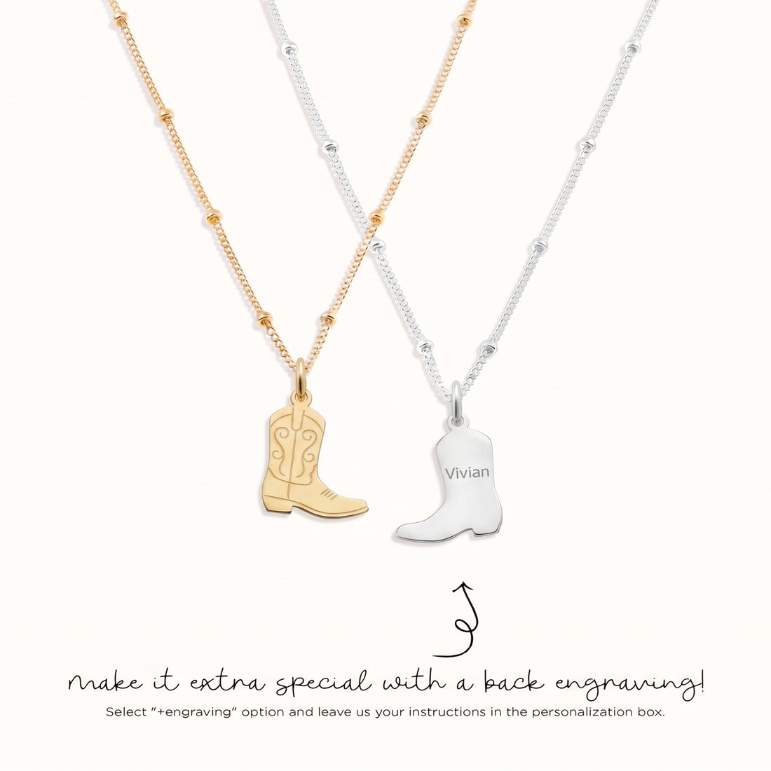 Cowboy Boot Charm Necklace