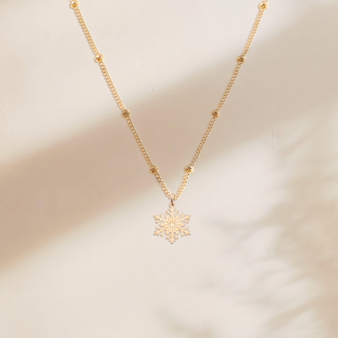 Snowflake Charm Beady Necklace