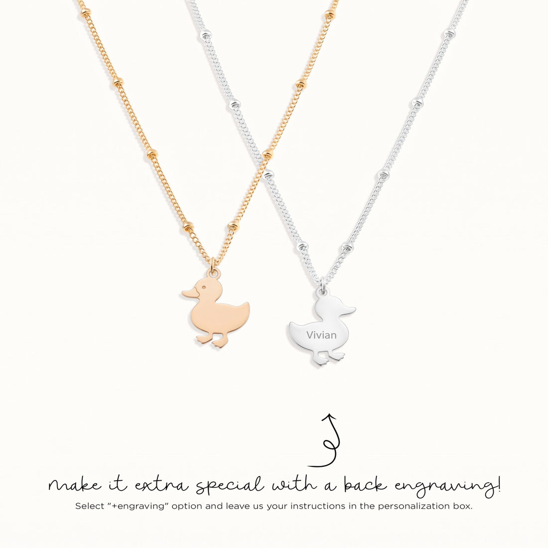 Walking Duck Charm Necklace