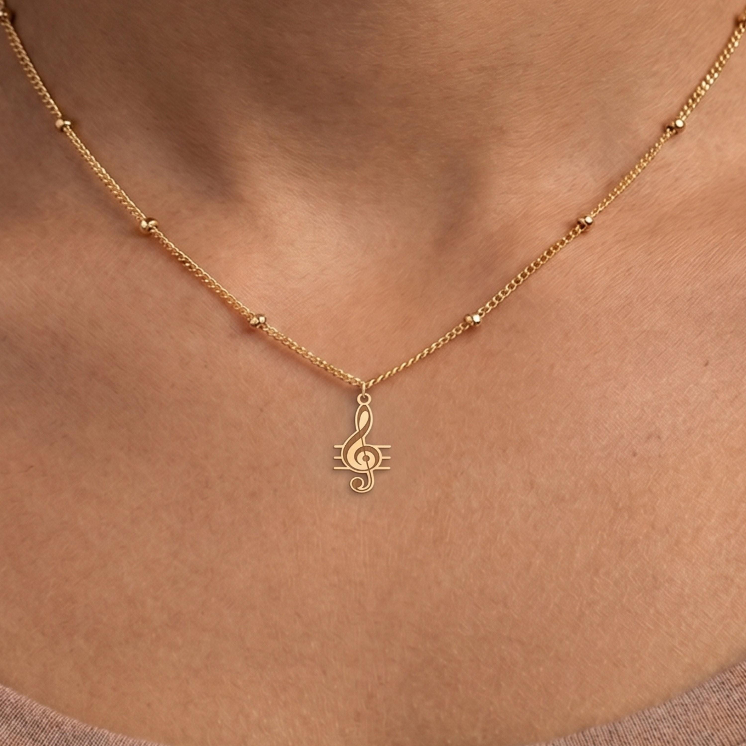 Treble Clef Beady Necklace