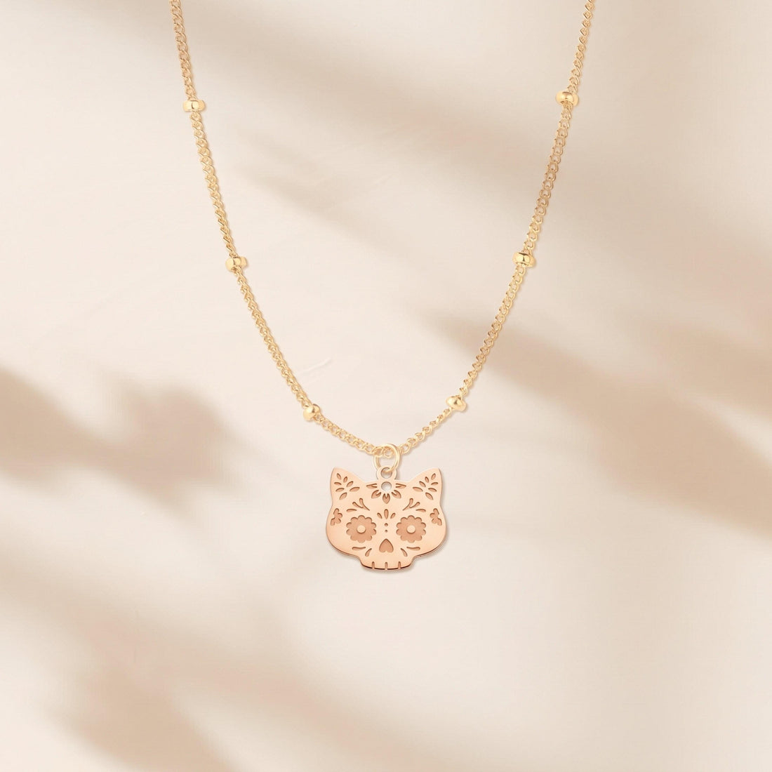 Sugar Skull Cat Necklace