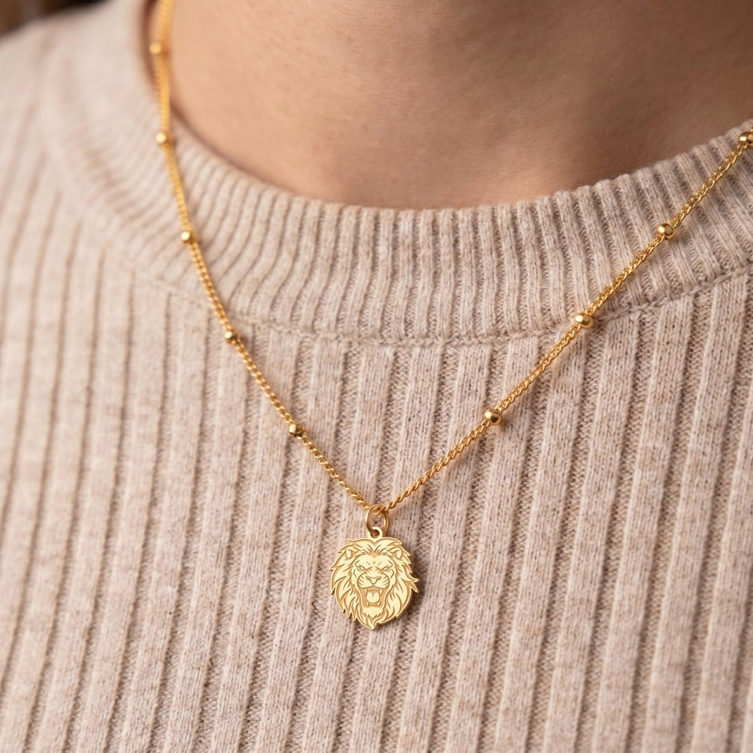 Roaring Lion Charm Necklace