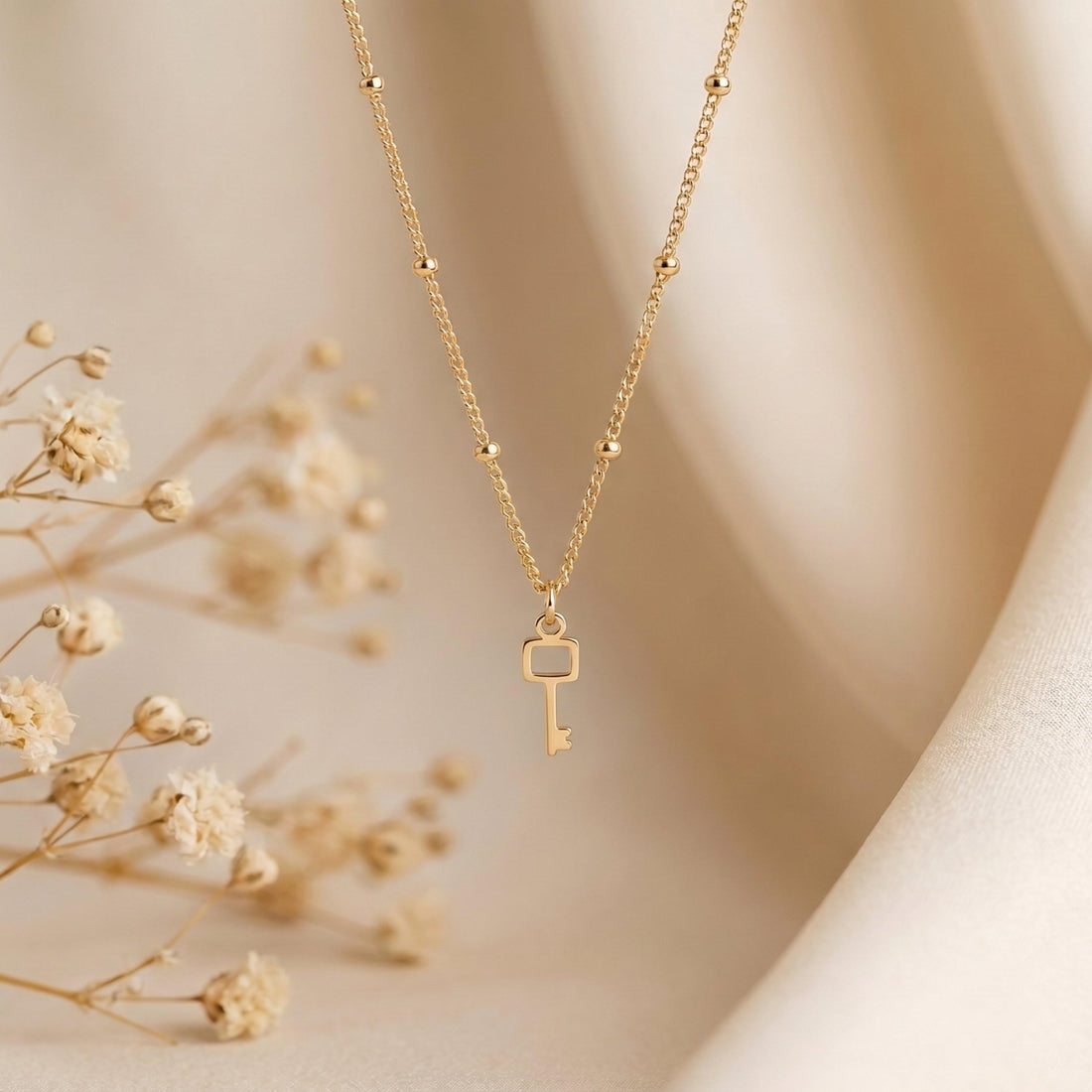 Skeleton Key Beady Necklace