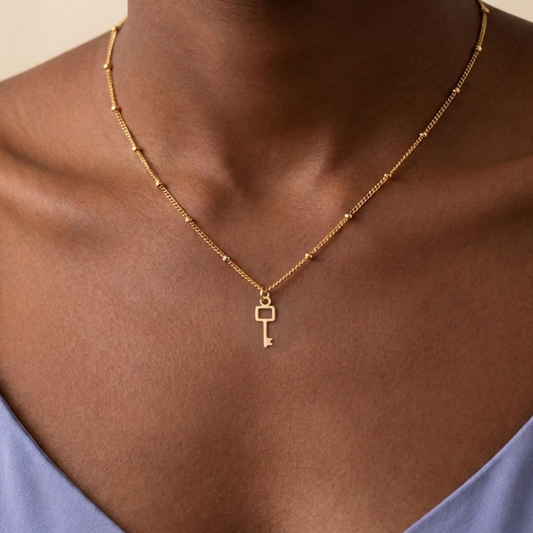 Skeleton Key Beady Necklace
