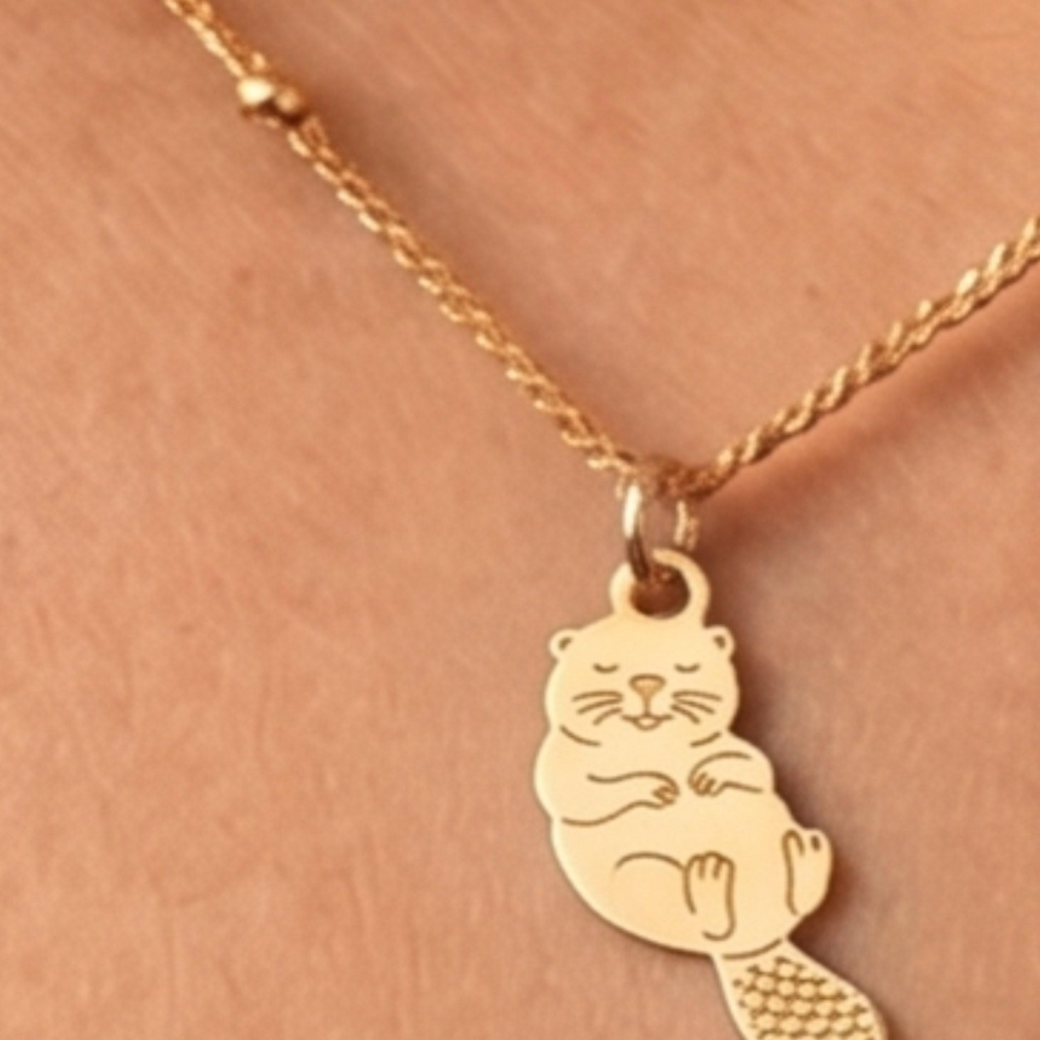 Happy Otter Beady Necklace