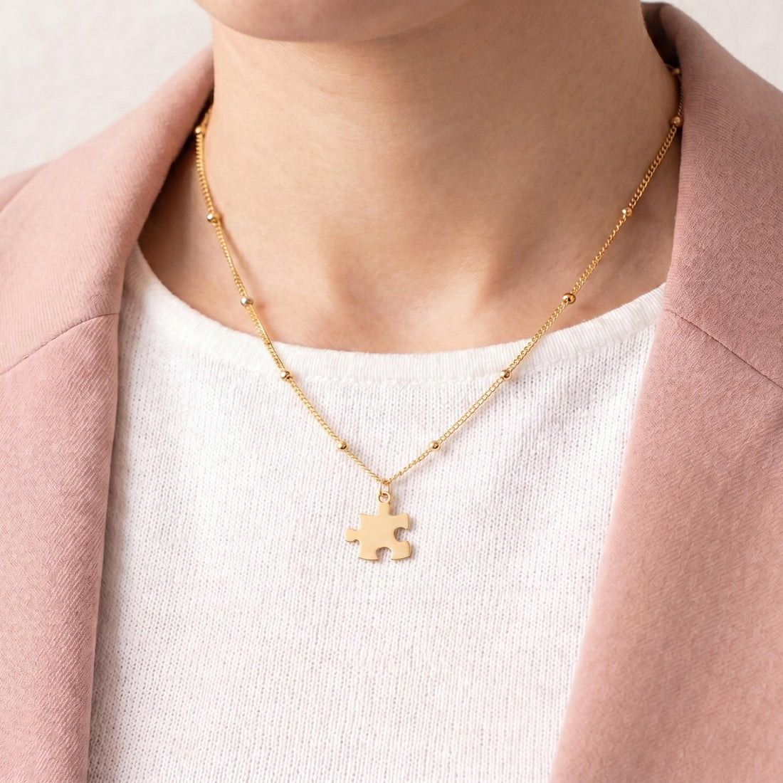 Puzzle Piece Charm Necklace