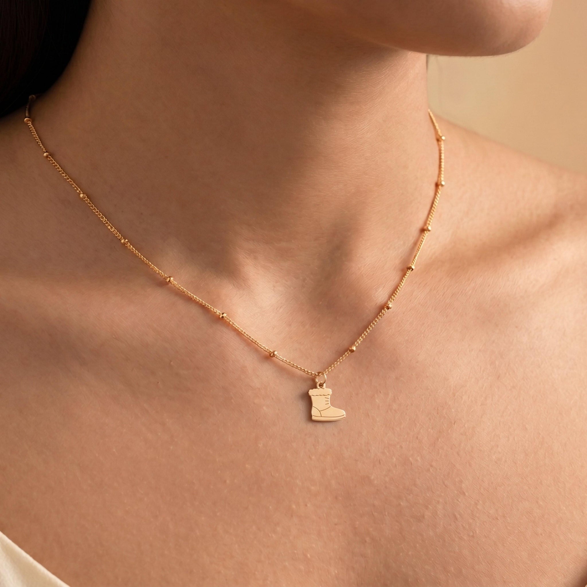 Winter Boot Charm Necklace