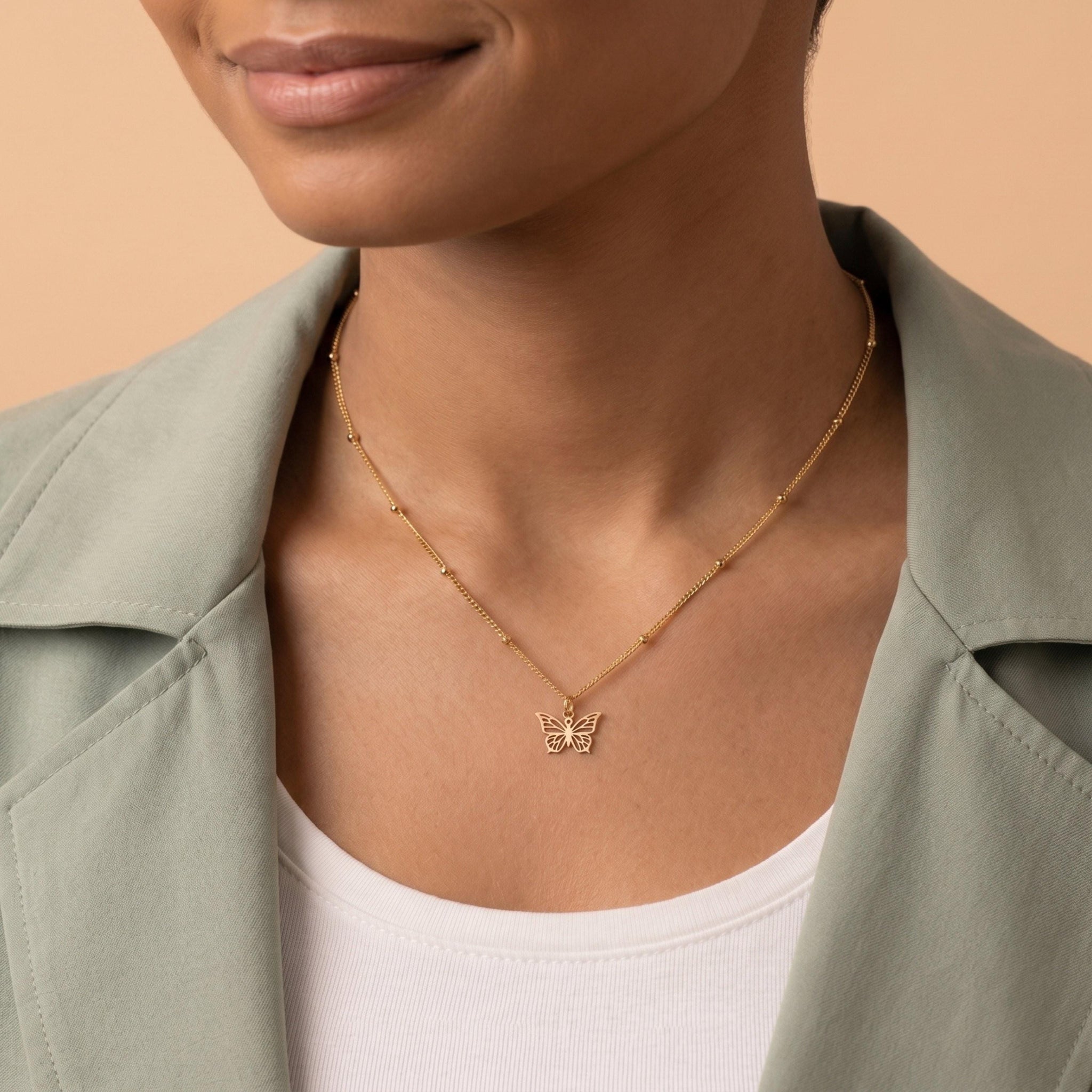 Butterfly Cutout Charm Necklace