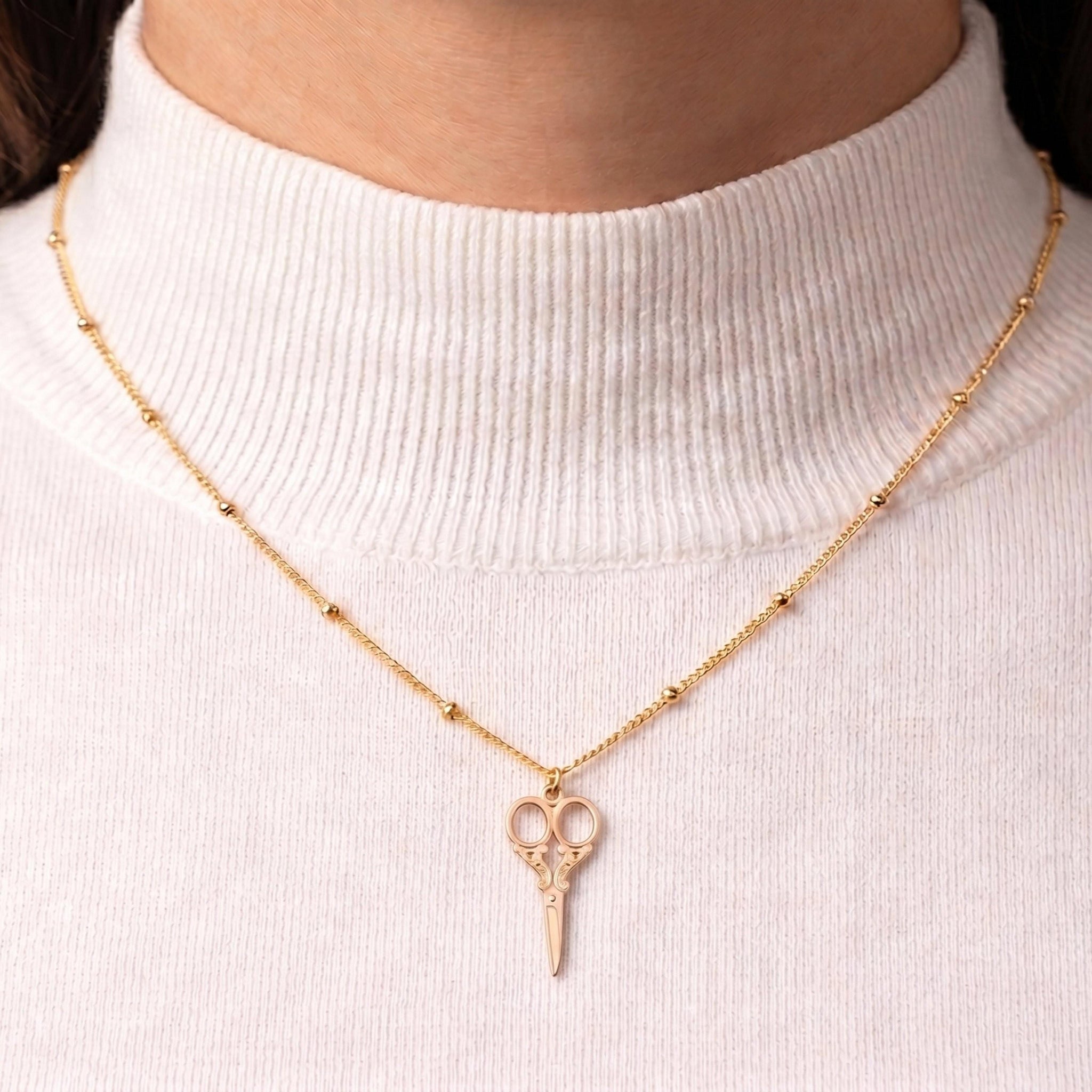 Vintage Scissors Charm Necklace