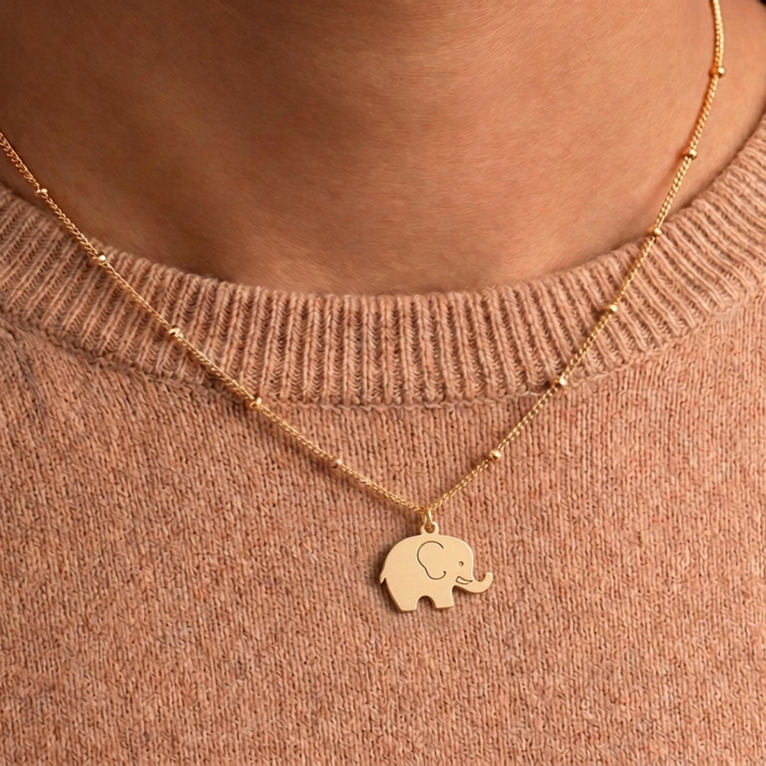 Baby Elephant Charm Necklace