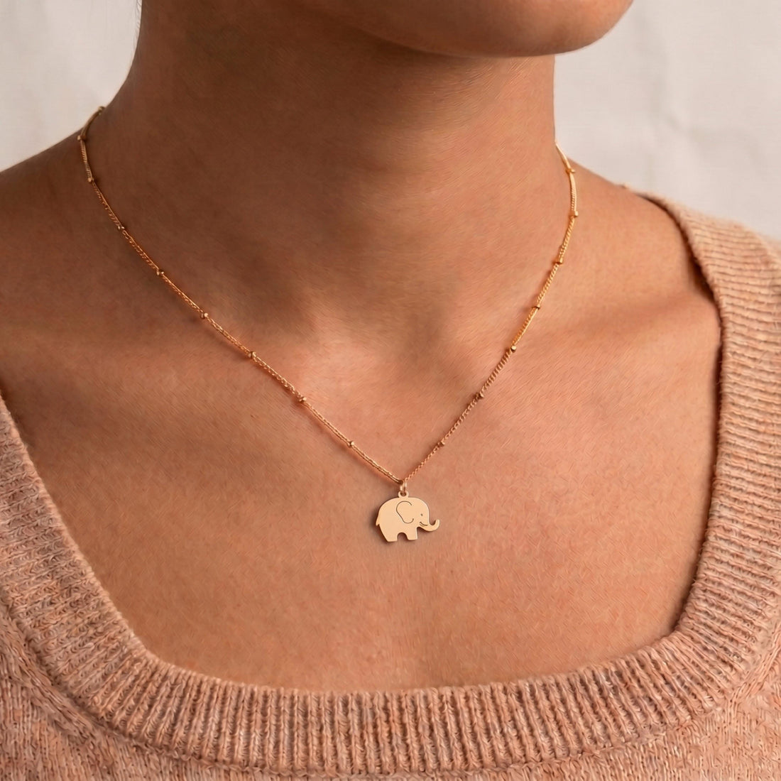 Baby Elephant Charm Necklace
