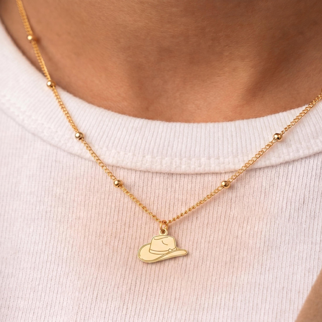 Cowboy Hat Charm Necklace