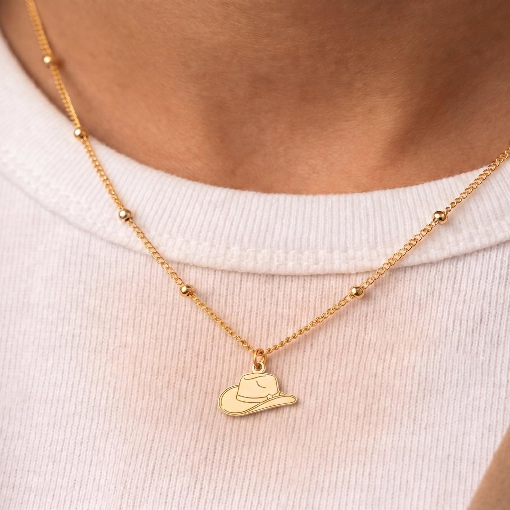 Cowboy Hat Charm Necklace