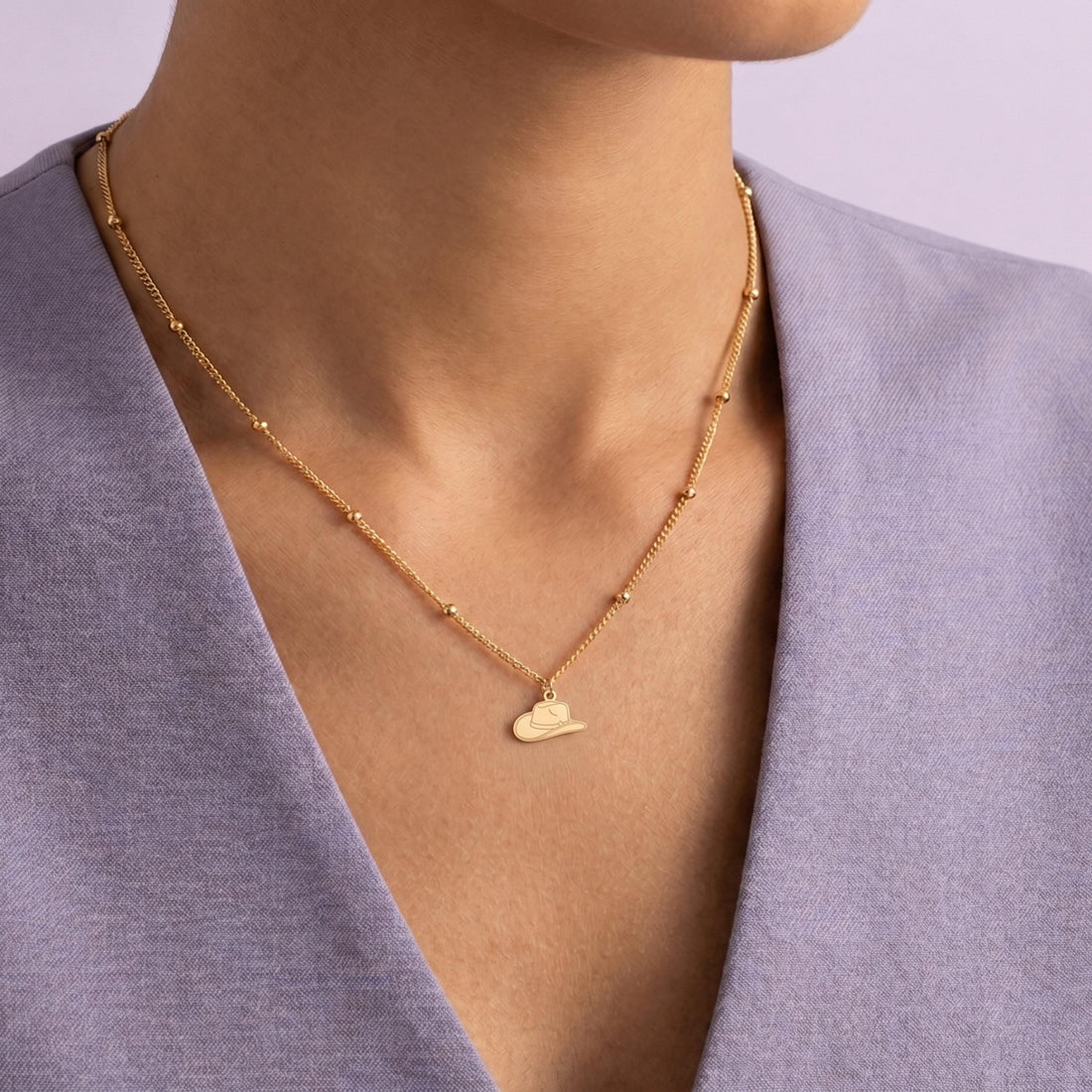 Cowboy Hat Charm Necklace