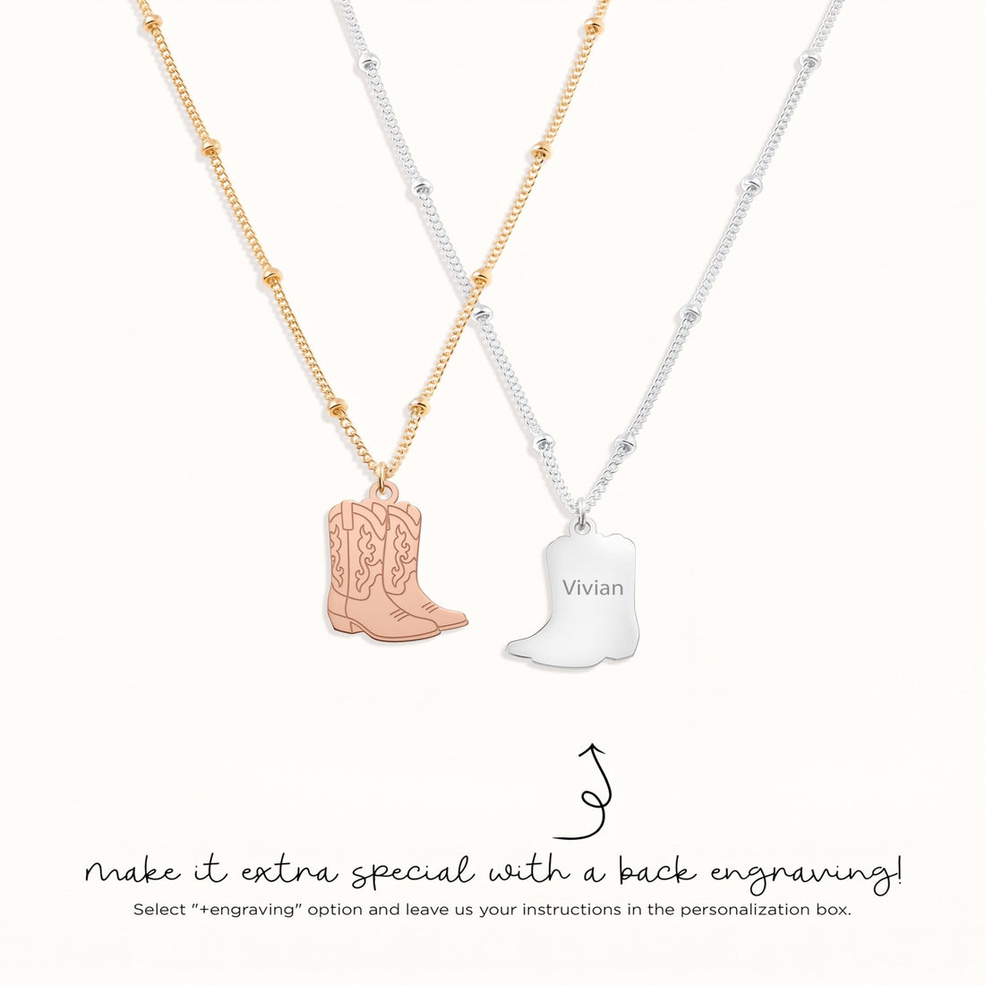 Cowboy Boots Charm Necklace