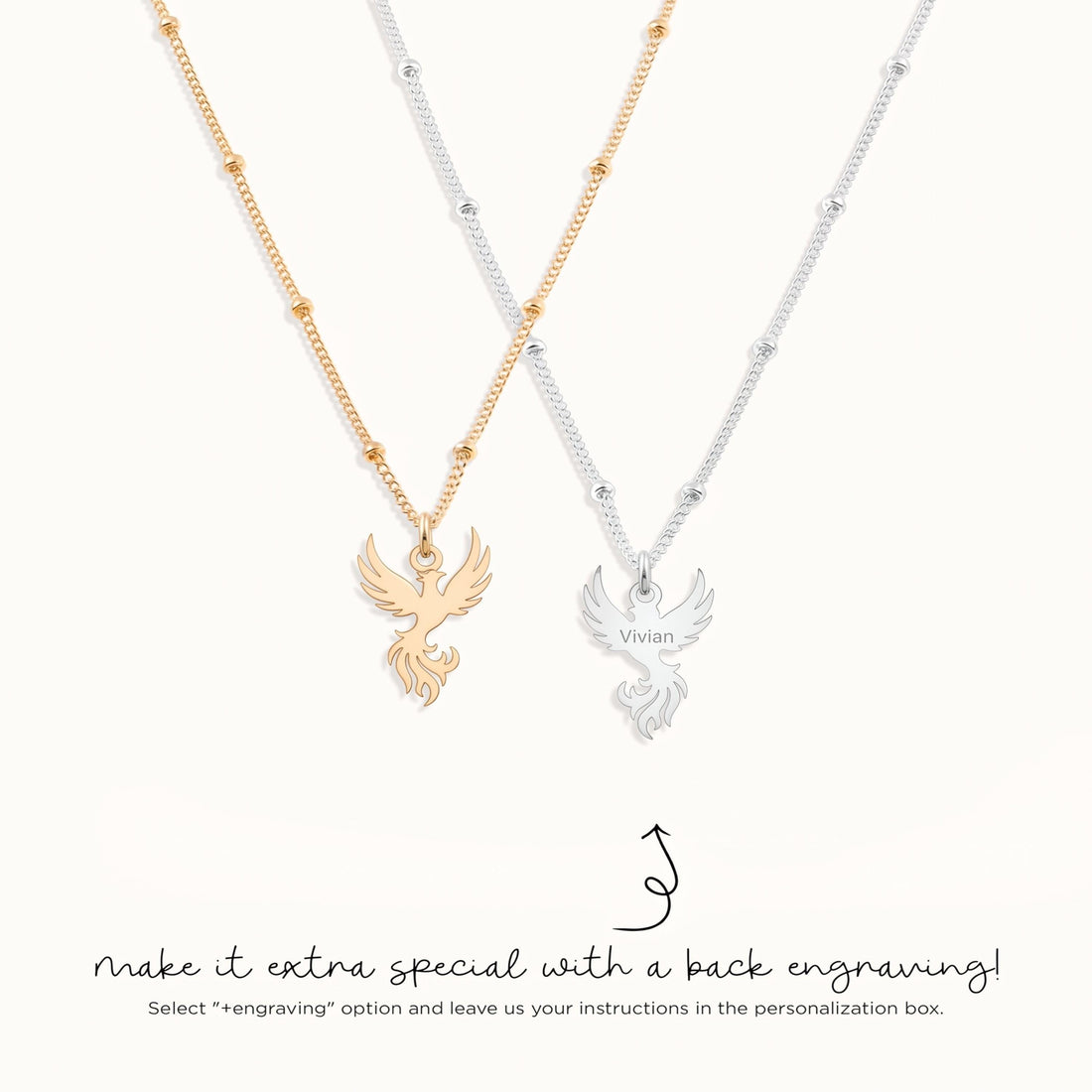 Phoenix Bird Charm Necklace