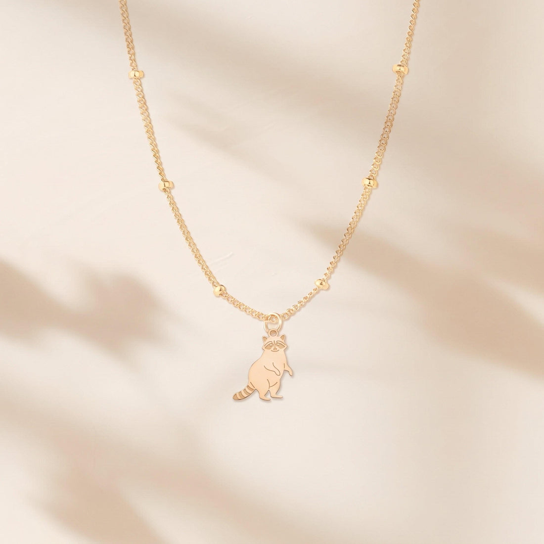 Standing Raccoon Charm Necklace