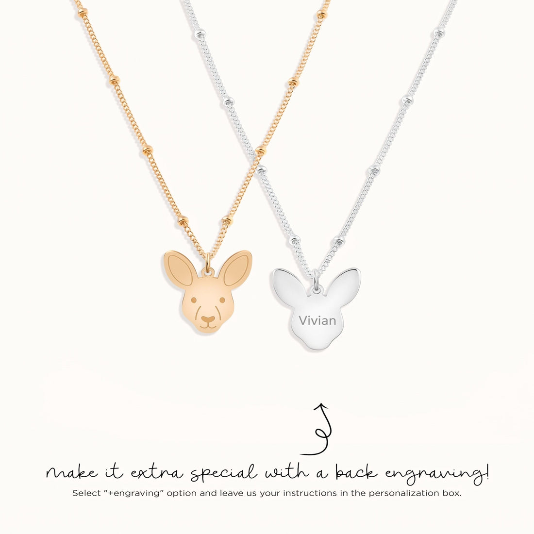 Kangaroo Head Beady Necklace