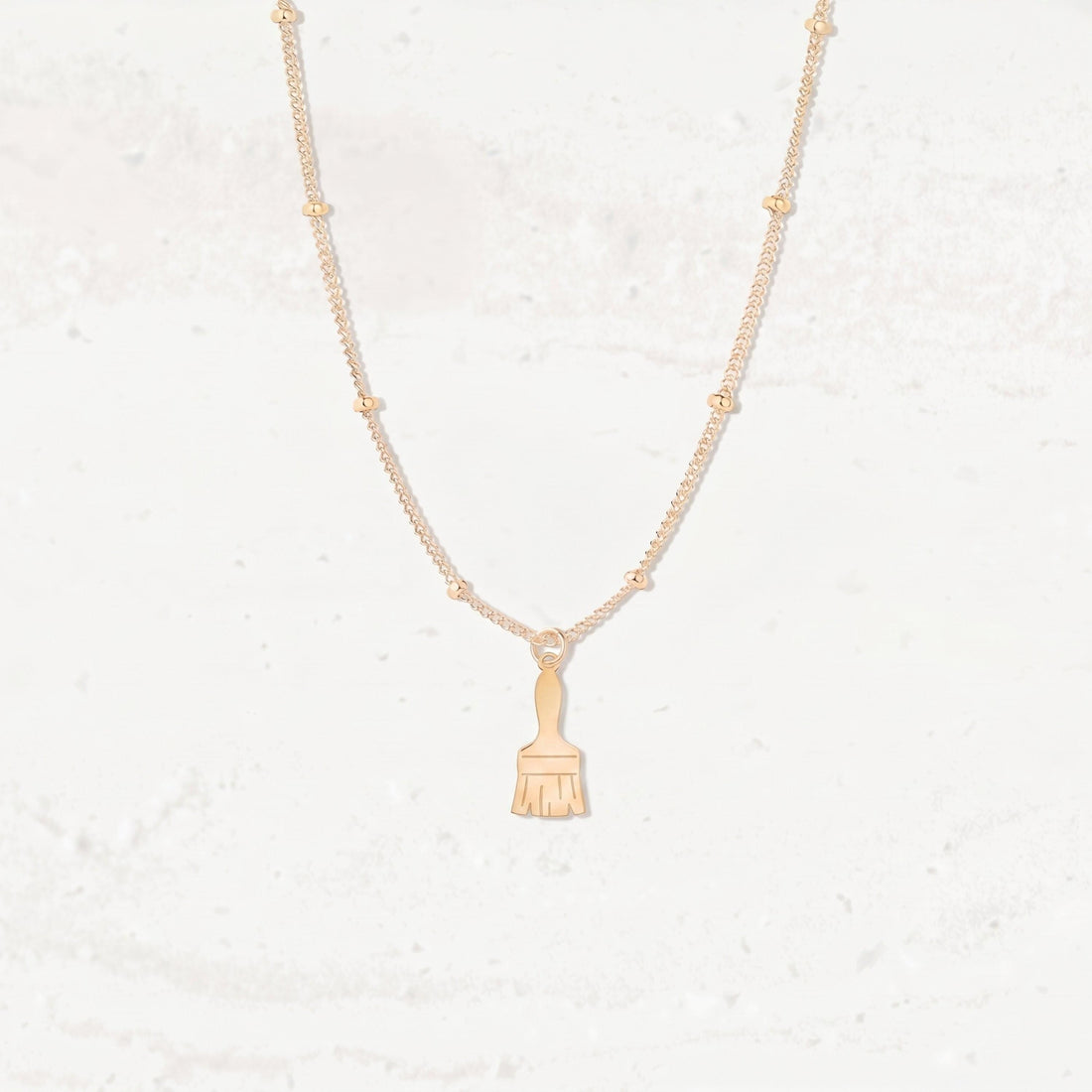 Paintbrush Charm Beady Necklace