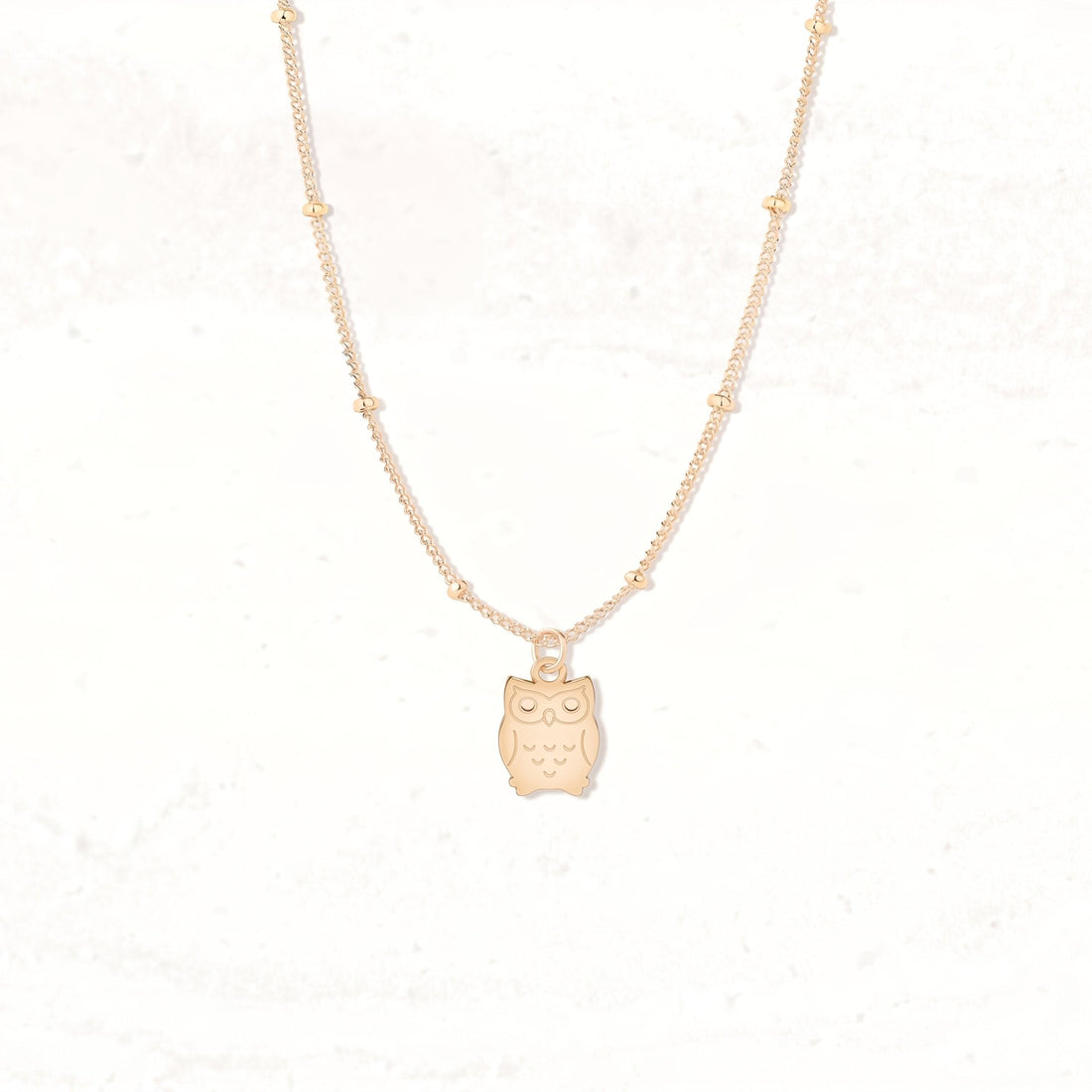 Owl Charm Beady Necklace