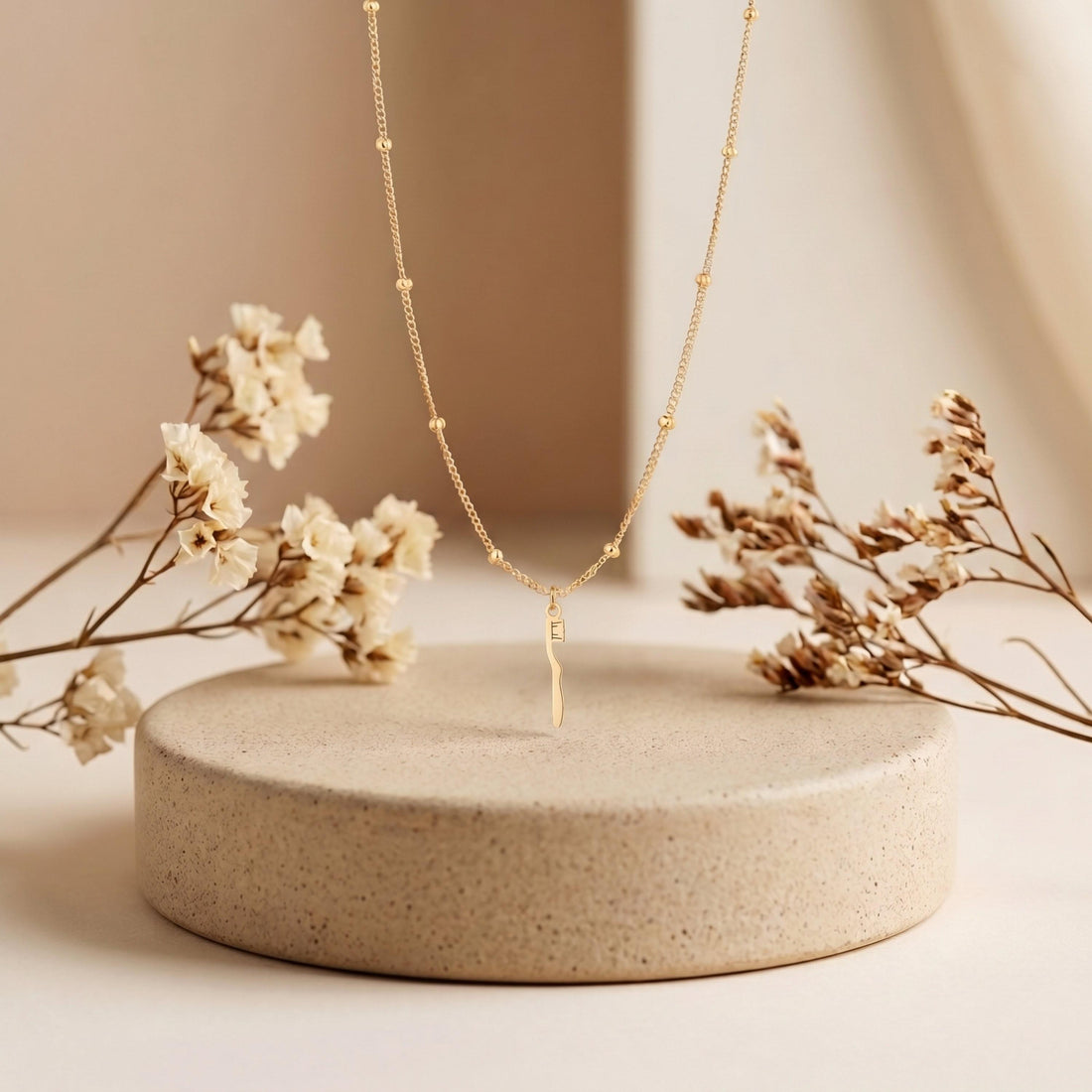 Tooth Charm Beady Necklace