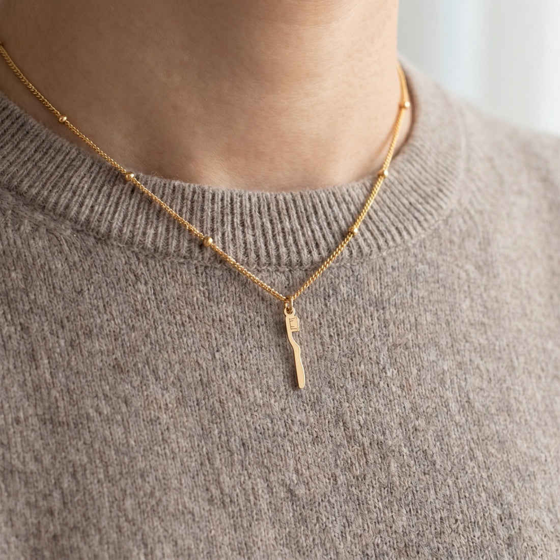 Tooth Charm Beady Necklace