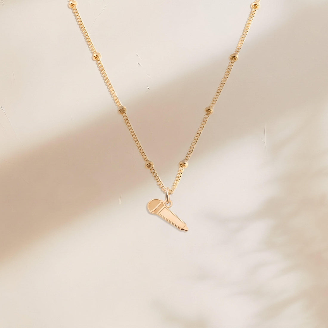 Microphone Charm Beady Necklace