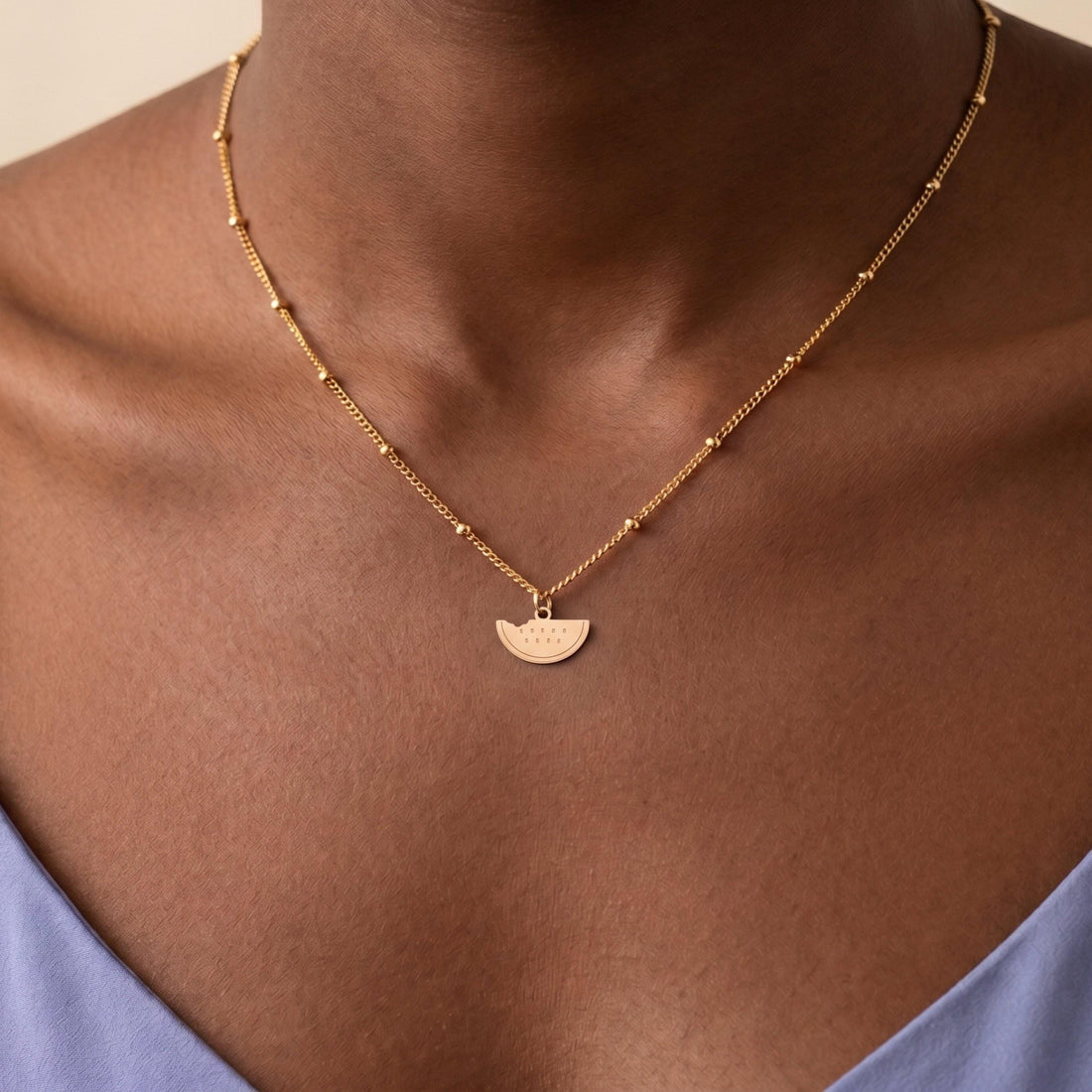 Watermelon Slice Charm Necklace