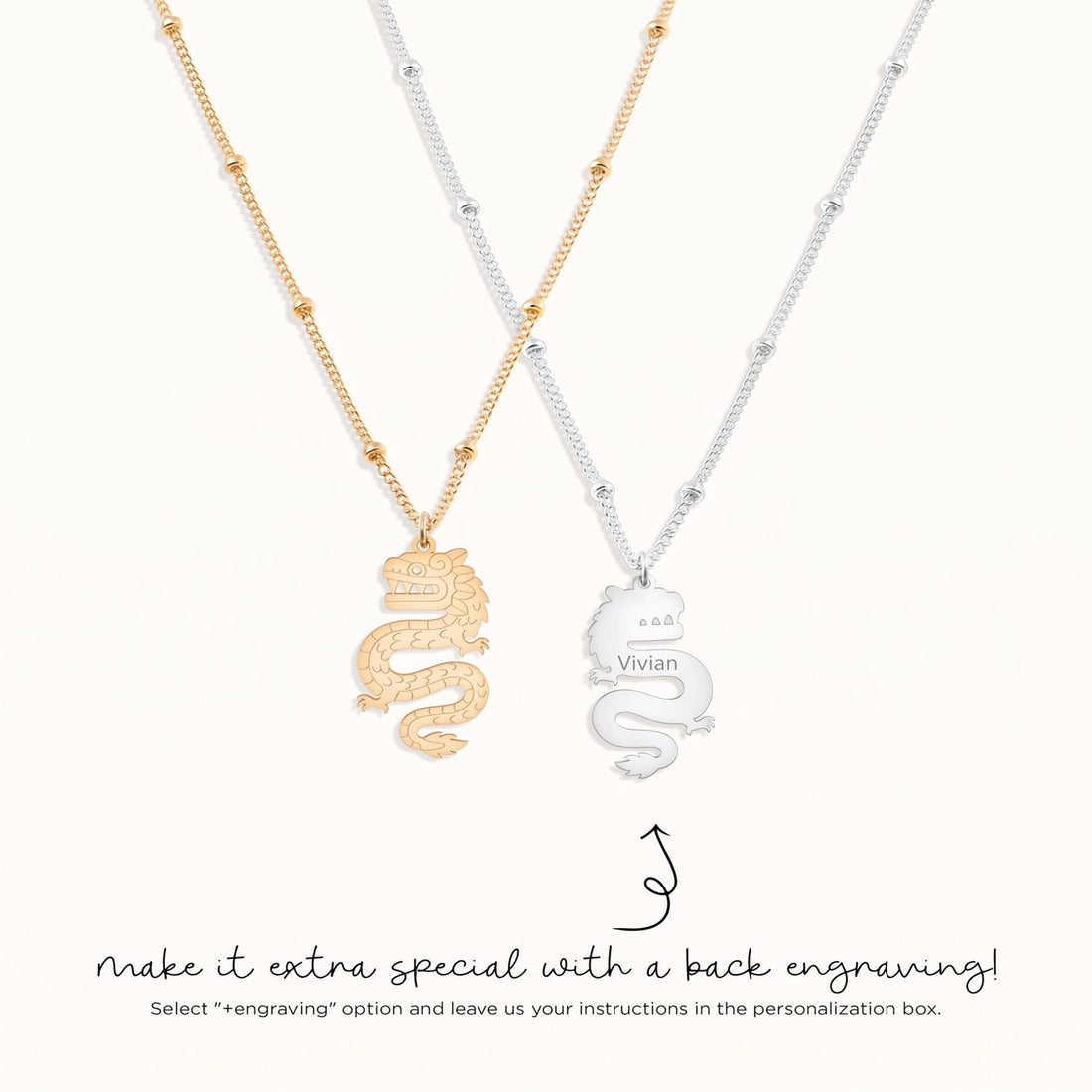 Serpentine Dragon Beady Necklace