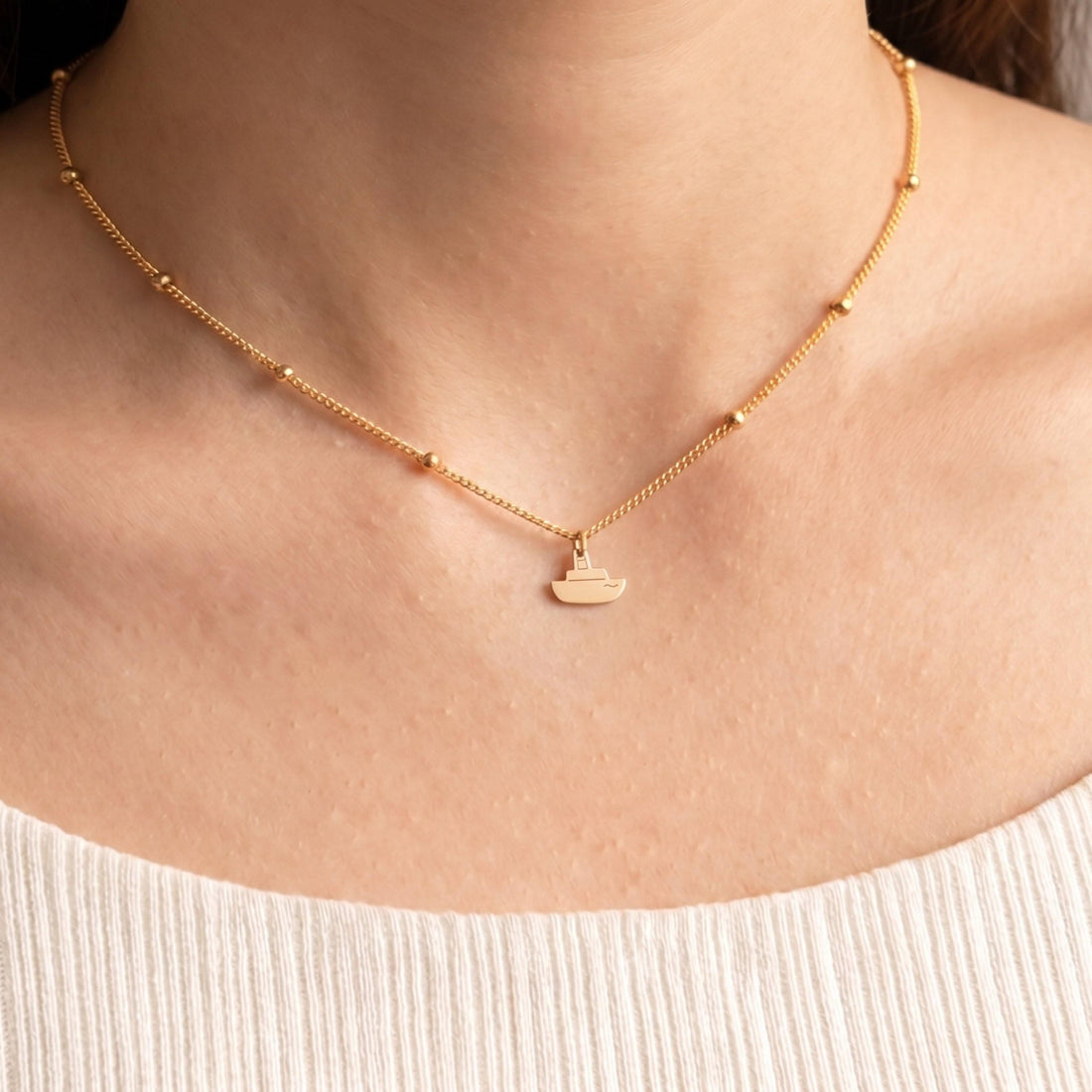 Sailboat Ocean Charm Necklace