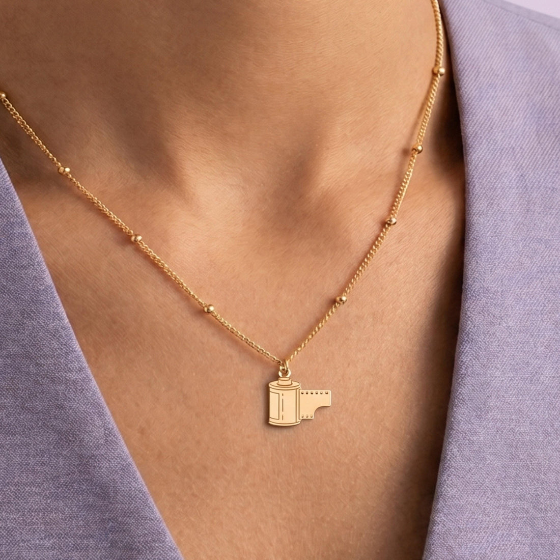 Film Camera Beady Necklace