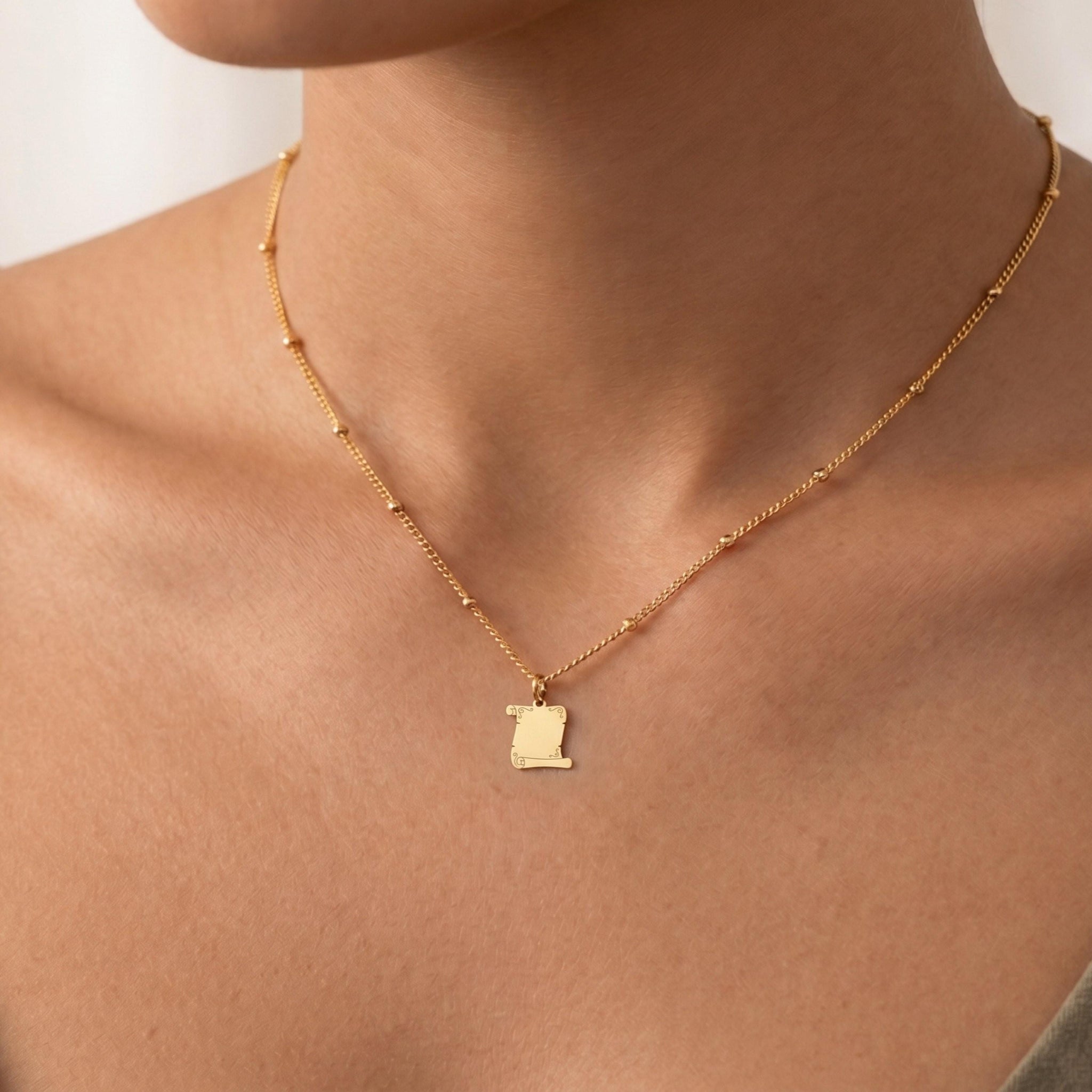 Medieval Scroll Beady Necklace