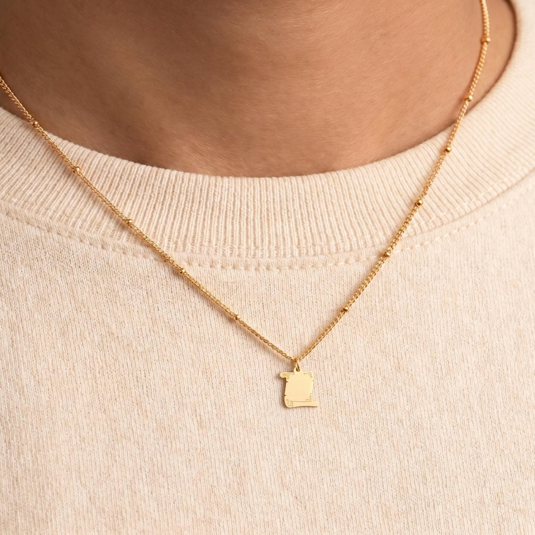 Medieval Scroll Beady Necklace