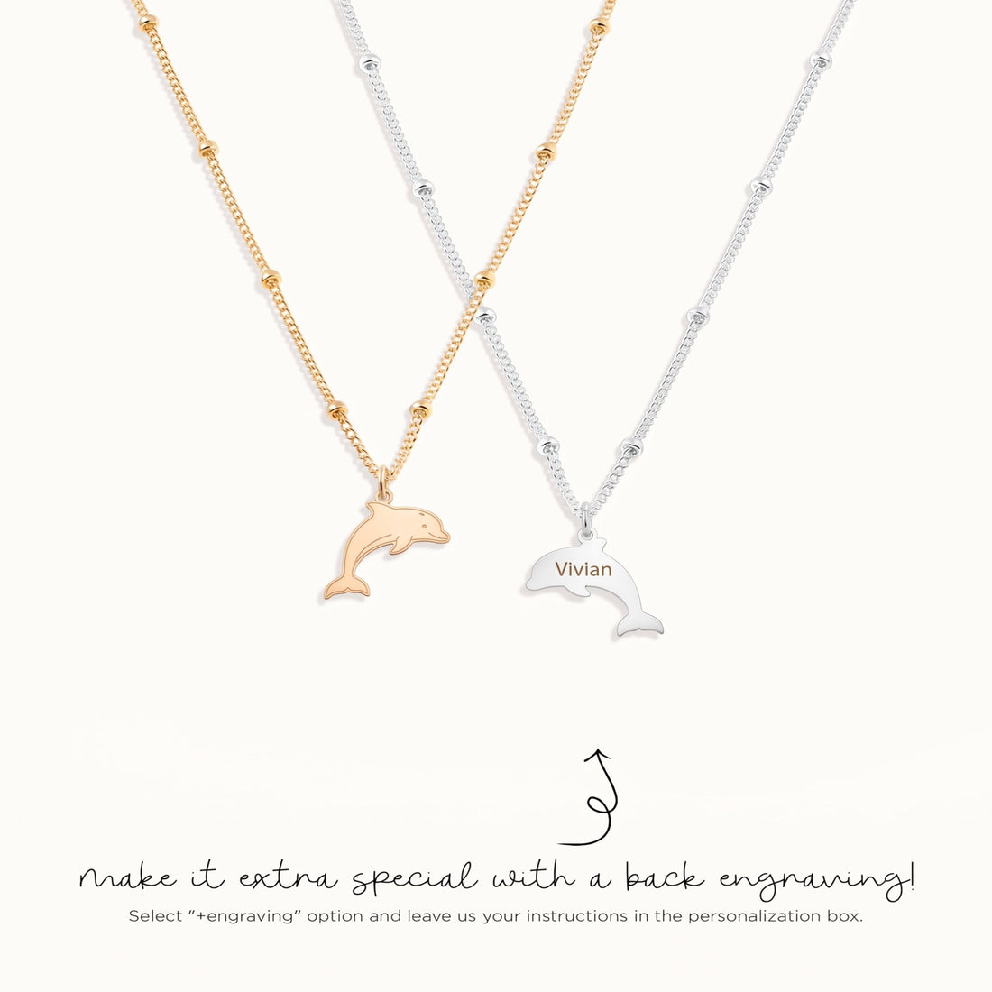 Dolphin Charm Beady Necklace